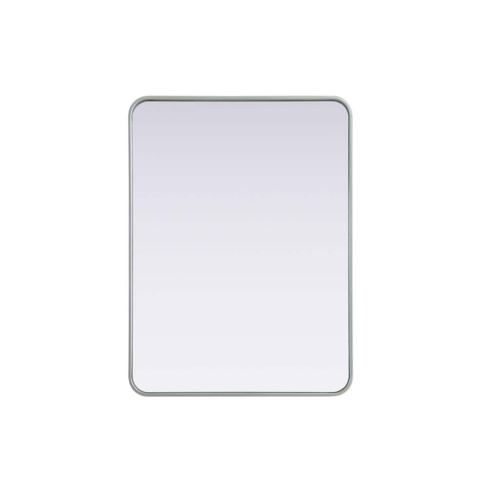 Timeless Home Silver 27 in. W x 36 in. H Contour Wall Mirror
