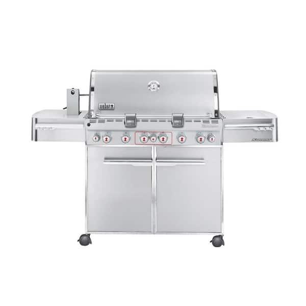 Weber Summit S-670 6-Burner Propane Gas Grill in Stainless Steel with Built-In Thermometer and Rotisserie