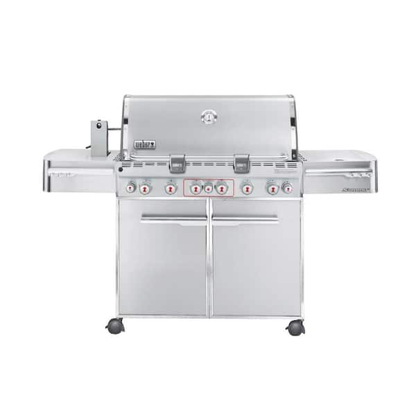 Weber Summit S-670 6-Burner Liquid Propane Gas Grill in Stainless Steel with Built-In Thermometer and Rotisserie