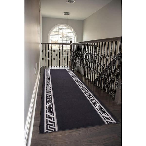 Custom Size Grey Solid Plain Rubber Backed Non-Slip Hallway Stair Runner  Rug Carpet 22 inch Wide Choose Your Length 22in X 7ft