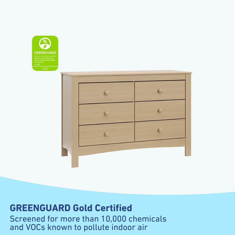 Driftwood 6-Drawer Double Dresser for Nursery