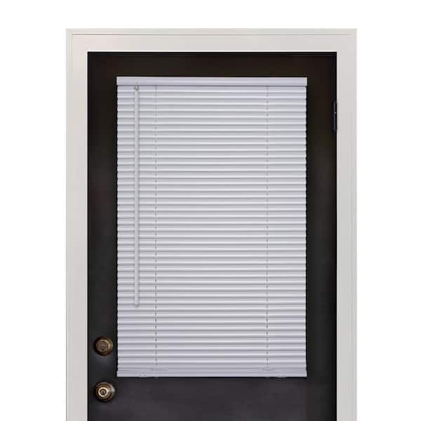 Perfect Lift Window Treatment White Cordless Room Darkening Magnetic Mini Blinds with 1 in. Slats - 25 in. W x 42 in. L