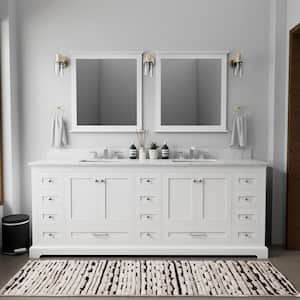 Lexora Dukes 80 in. W x 22 in. D White Double Bath Vanity without Top ...