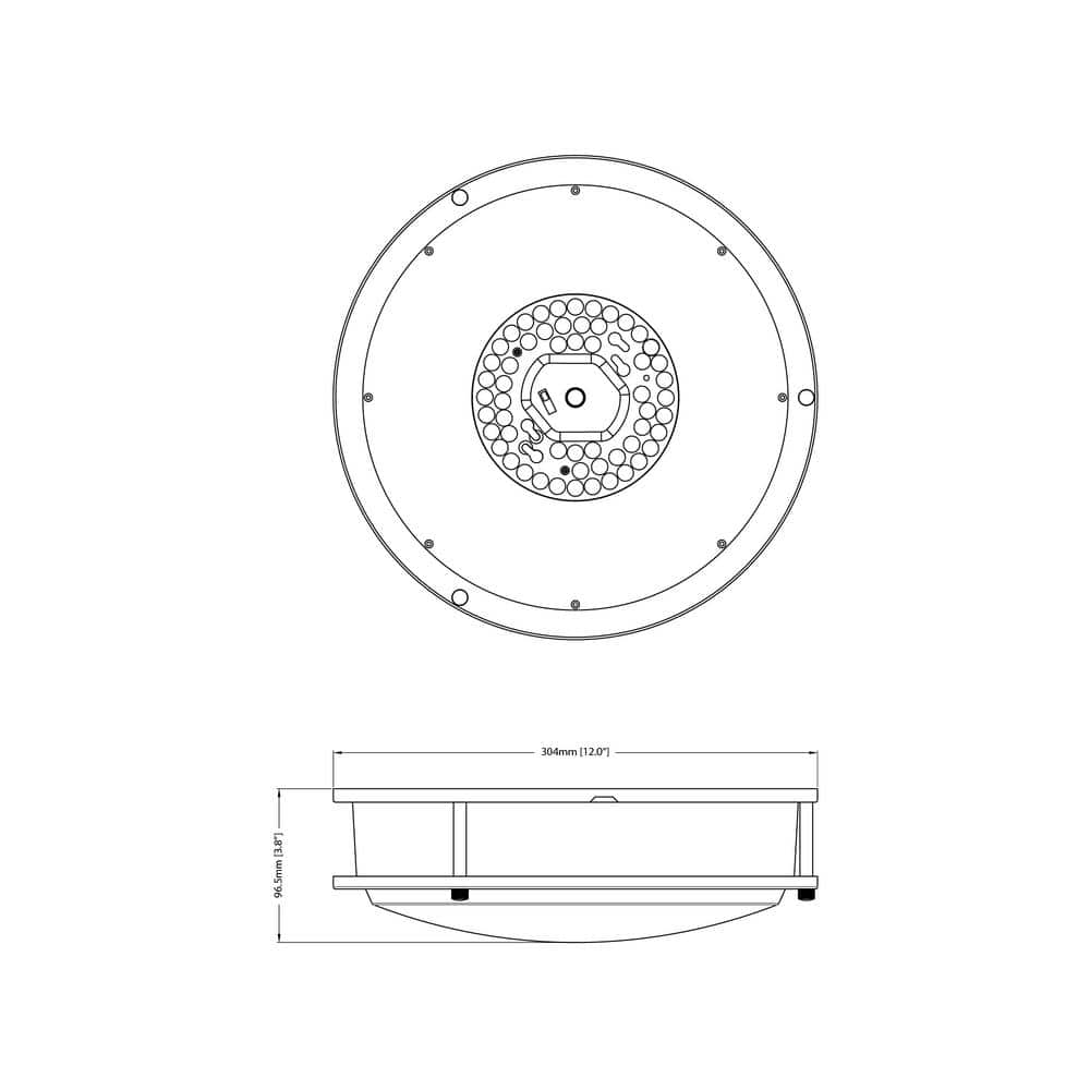 12-Inch Oil Rubbed Bronze LED Flush Mount Ceiling Light