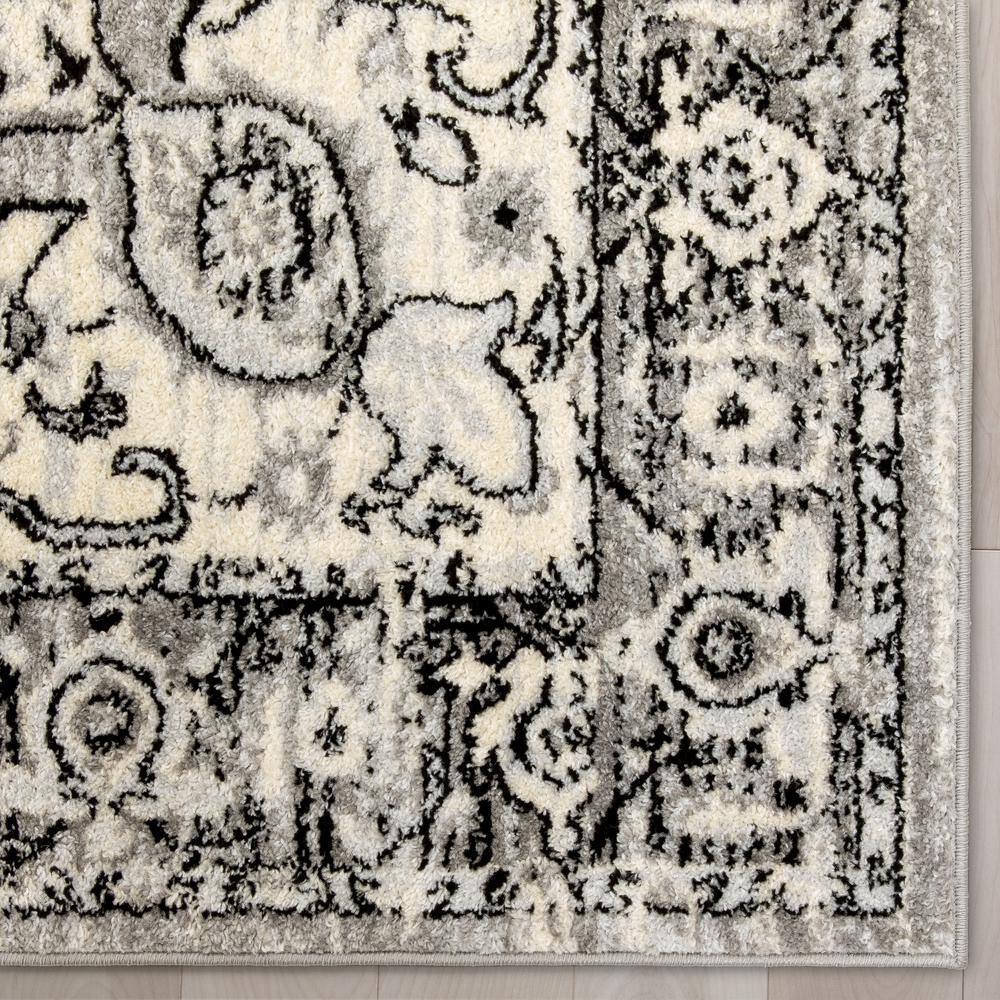 Mystic Arctic Bloom Gray and Ivory Oriental Area Rug