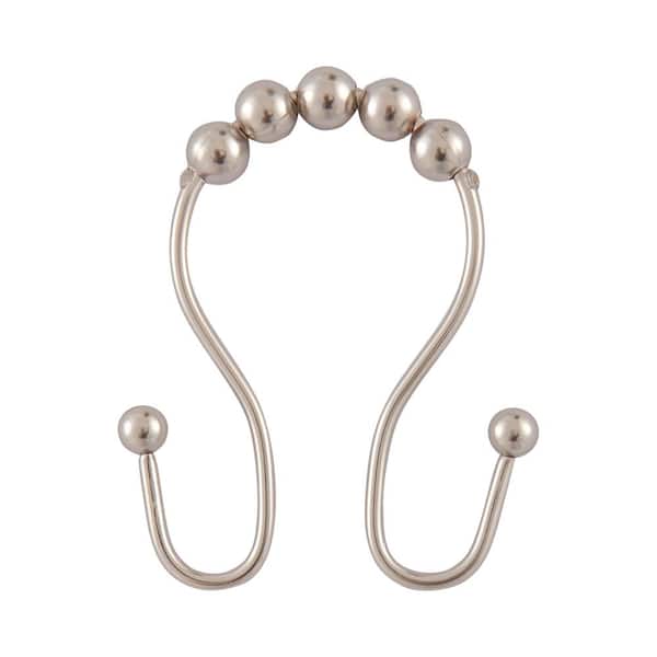 Utopia Alley Double Roller Ball Shower Curtain Rings For Bathroom Rust Resistant Stainless Steel In Brushed Nickel Hk16bn The