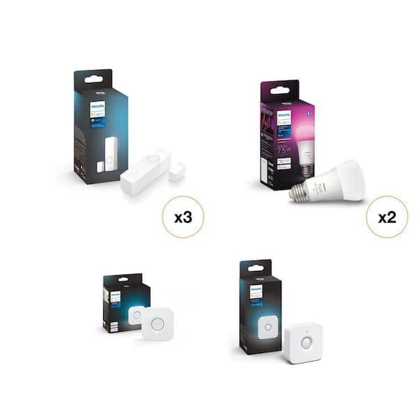 Smart Motion Sensor, Door/Window Contact Sensor, LED Bulb & Home Bridge Combo