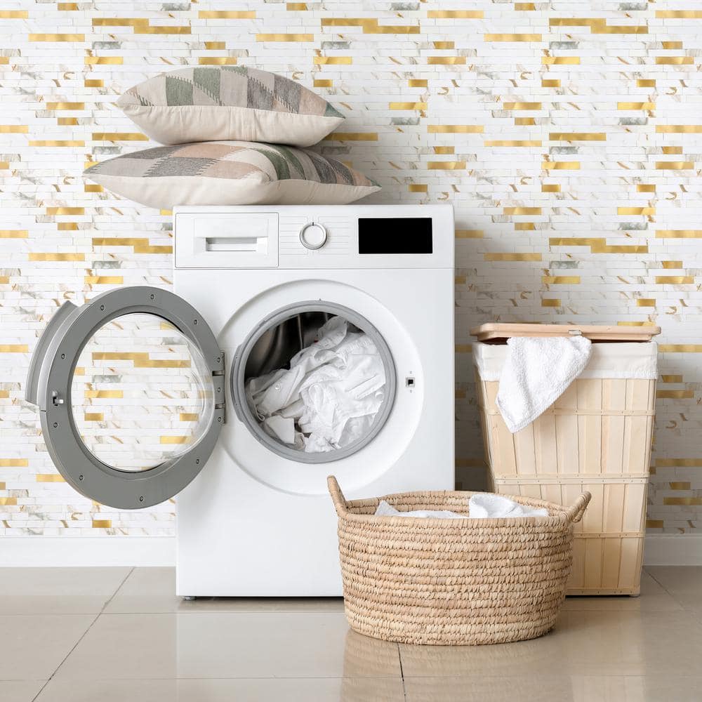 Cala Golden White and Gold PVC Wall Mural Tile