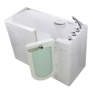 Lounger 60 in. Acrylic Walk-In Whirlpool and Air Bath Bathtub in White, Thermostatic Faucet Set, RHS 2 in. Dual Drain