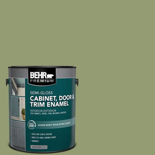 1 gal. #PPU11-04 Alamosa Green Semi-Gloss Enamel Interior/Exterior Cabinet, Door & Trim Paint