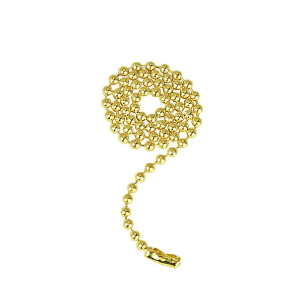 Aspen Creative Corporation 12 in. Polished Brass Beaded Pull Chain with Connector