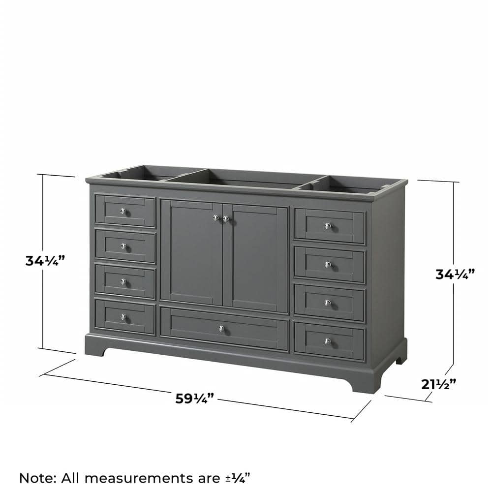 Deborah Dark Gray 59" Freestanding Single Bathroom Vanity Base