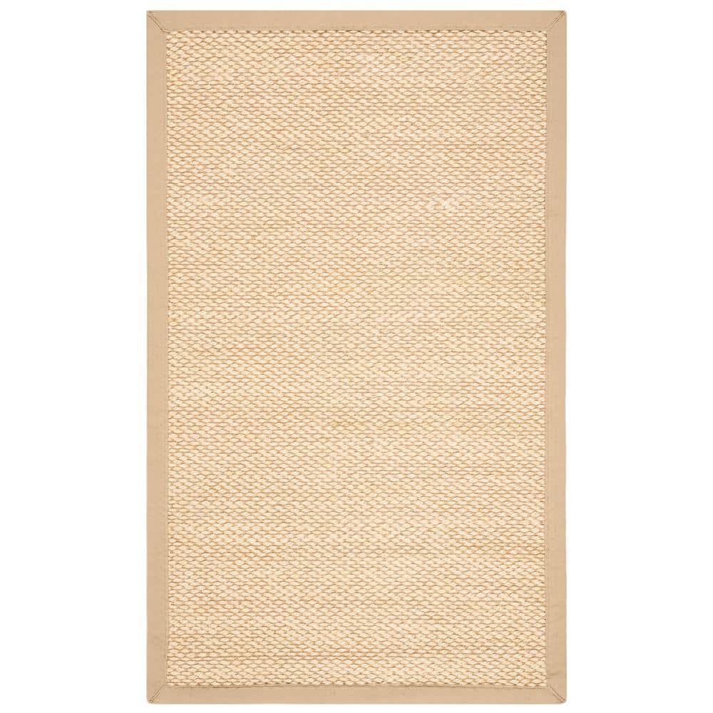 Ivory and Beige Natural Fiber Sisal Area Rug 2'6" x 4'