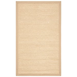 Natural Fiber Ivory/Beige Doormat 3 ft. x 4 ft. Woven Border Area Rug
