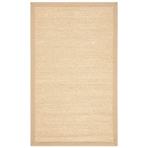 SAFAVIEH Natural Fiber Ivory/Beige Doormat 3 ft. x 4 ft. Woven Border Area Rug