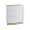 Vesper White Shaker Assembled PlywoodBase Drawer Kitchen Cabinet with Soft Close 24 in. x 34.5 in. x 24 in.