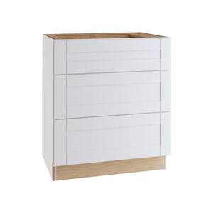 Washington Vesper White Plywood Shaker Stock Assembled Base Kitchen Cabinet Sft Cls 3 Drawer 24 in. x 34.50 in. x24 in.