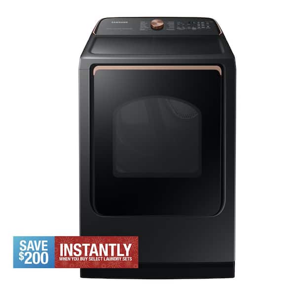 7.4 cu. ft. Vented Gas Dryer with Steam Sanitize+ in Brushed Black