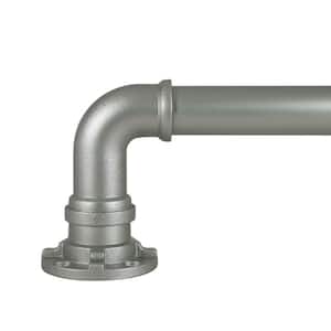 Industrial Wrap Around 72 in. - 144 in. Adjustable Curtain Rod 1 in. in Silver with Finial