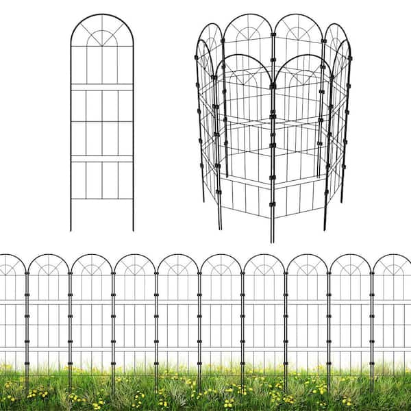 47.2 in. Rustproof Metal Garden Fence (8-Packs)