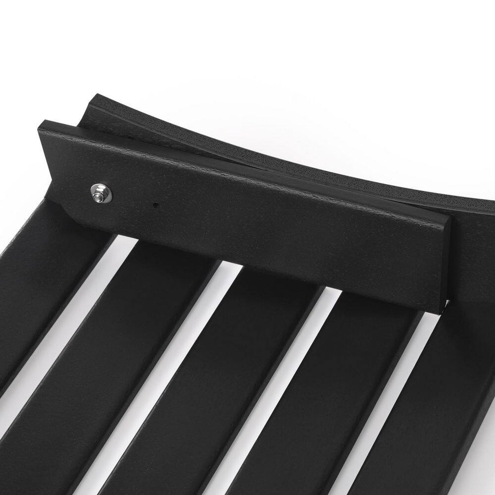 Black Poly Plastic Outdoor Folding Adirondack Ottoman
