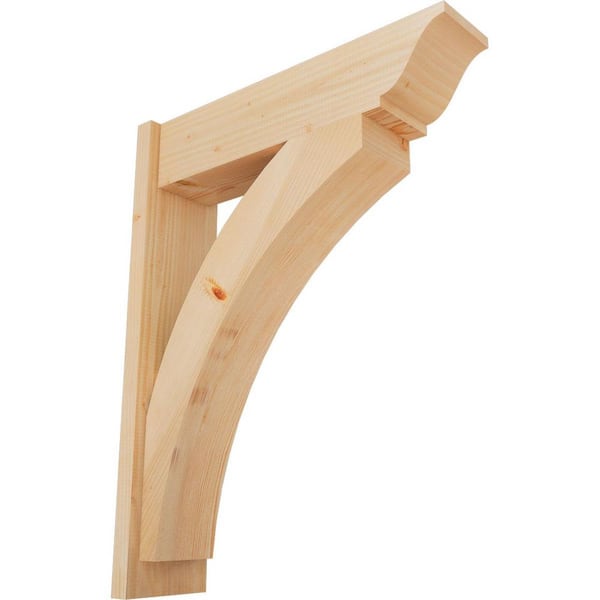 Ekena Millwork 8 in. x 36 in. x 28 in. Thorton Traditional Smooth Douglas Fir Outlooker