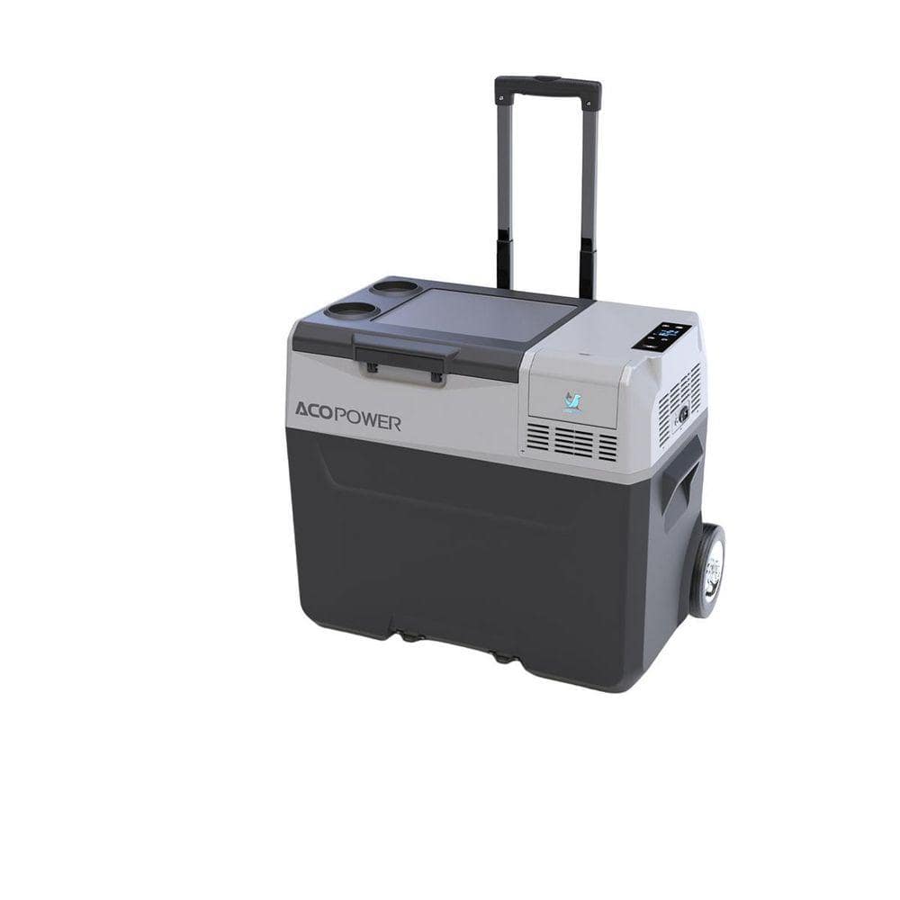 40 qt. Portable Car Refrigerator, Cooler and Freezer, Off-Road Wheels, Ideal for Camping, Road Trips, and Outdoor Use
