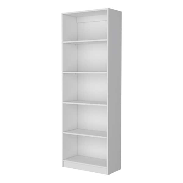 11.70 in. W x 24.70 in. D x 71.10 in. H White Wood Freestanding Linen Cabinet with 5-Shelves in White