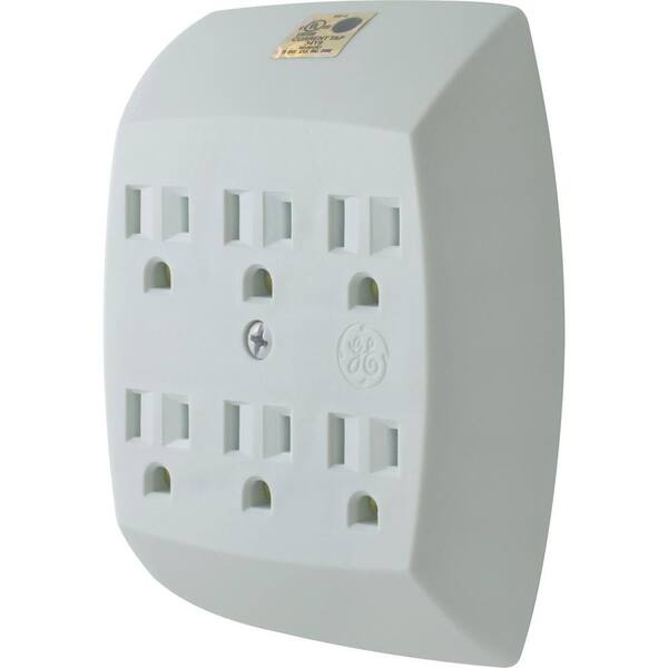 Stanley 30346 6-Outlet Wall Tap with Grounded 6-Outlet Wall Adapter, White