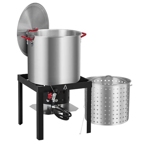 100 Quart Crawfish Boiler with Strainer Basket, Burner Stand Includes