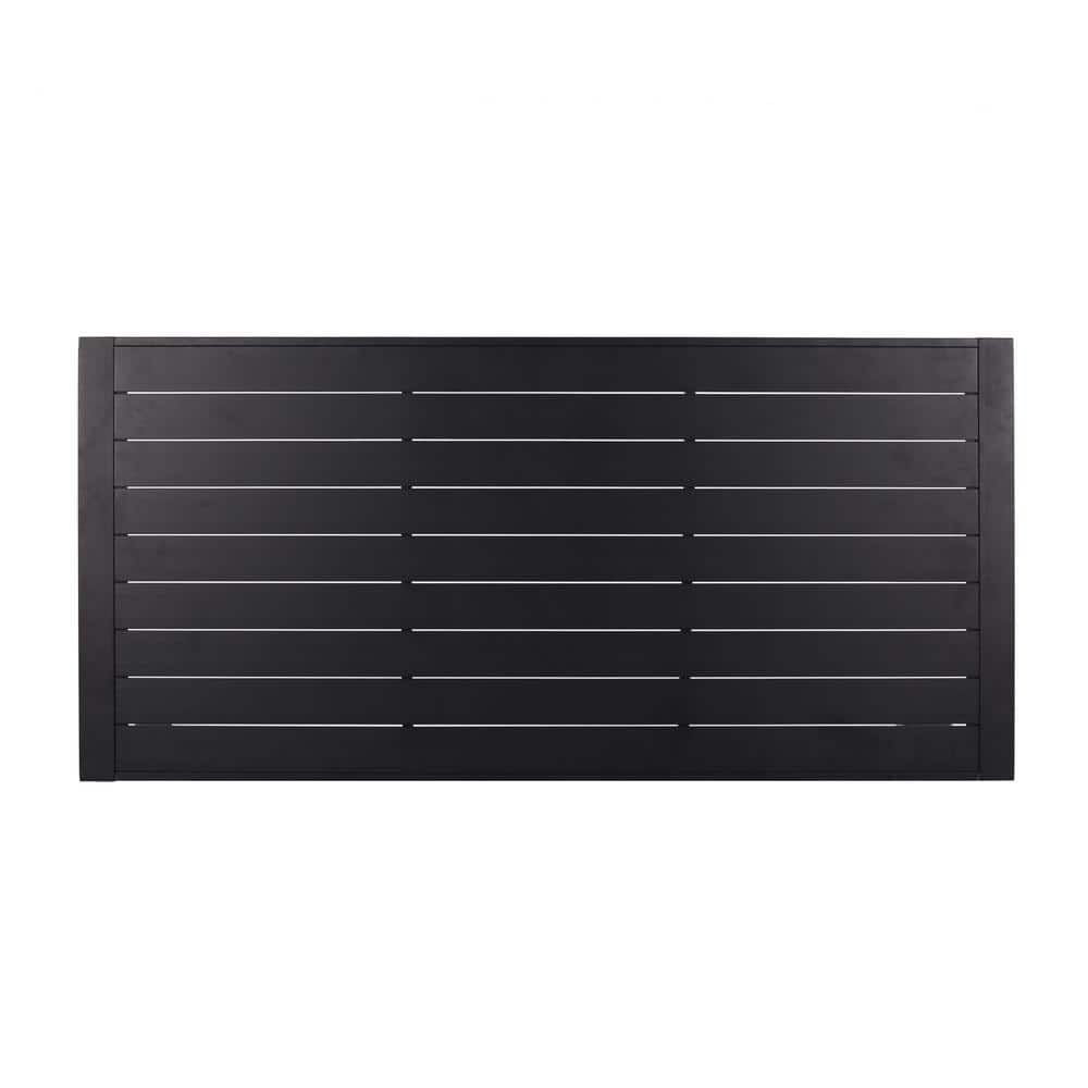 Black Aluminum Rectangular Outdoor Dining Table, 70"