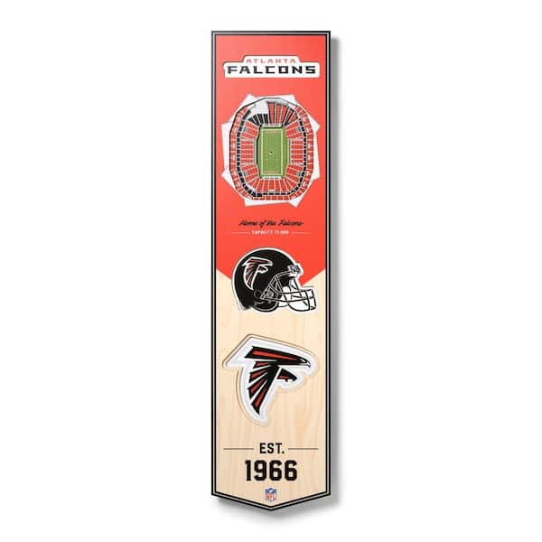 NFL Atlanta Falcons Wooden 8 in. x 32 in. 3D Stadium Banner-Mercedes-Benz Stadium