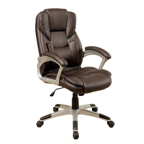 William's Home Furnishing Sibley Brown Leatherette Seat Executive Chair