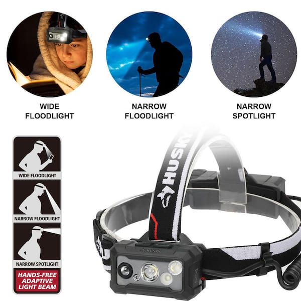 Husky 2200 Lumen Dual Power Autofocusing Headlamp 00480 - The Home