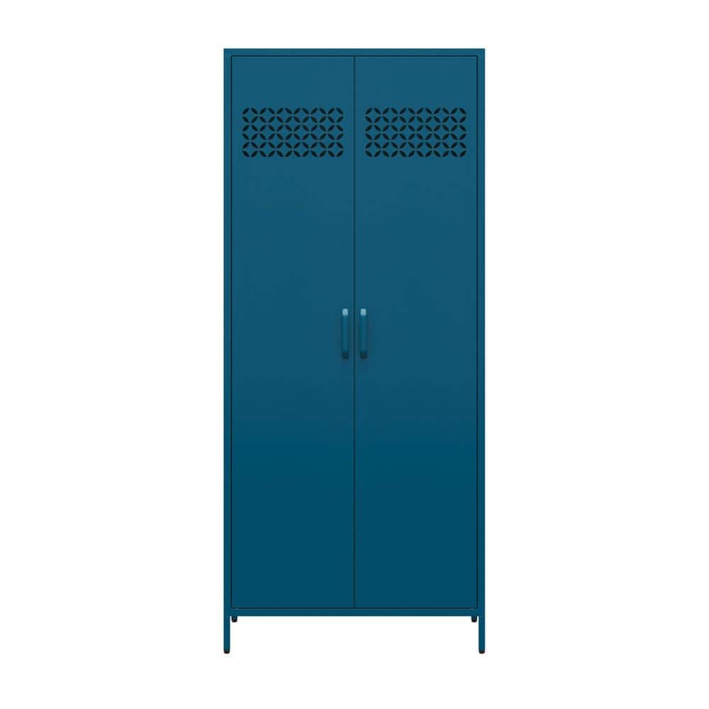 Annie 73 in. Tall Steel, 2 Door Storage Cabinet, Deep Ocean Blue