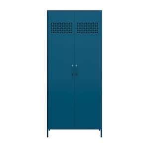 Annie 73 in. Tall Steel, 2 Door Storage Cabinet, Deep Ocean Blue