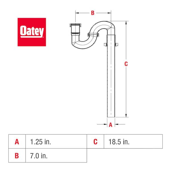 1-1/4 in. White Plastic Sink Drain S- Trap