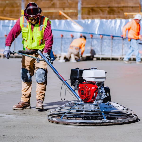 TOMAHAWK 46 in. Concrete Finishing Power Trowel with 13 HP Honda Engine Combo Blades Float Pan Rubber Handle