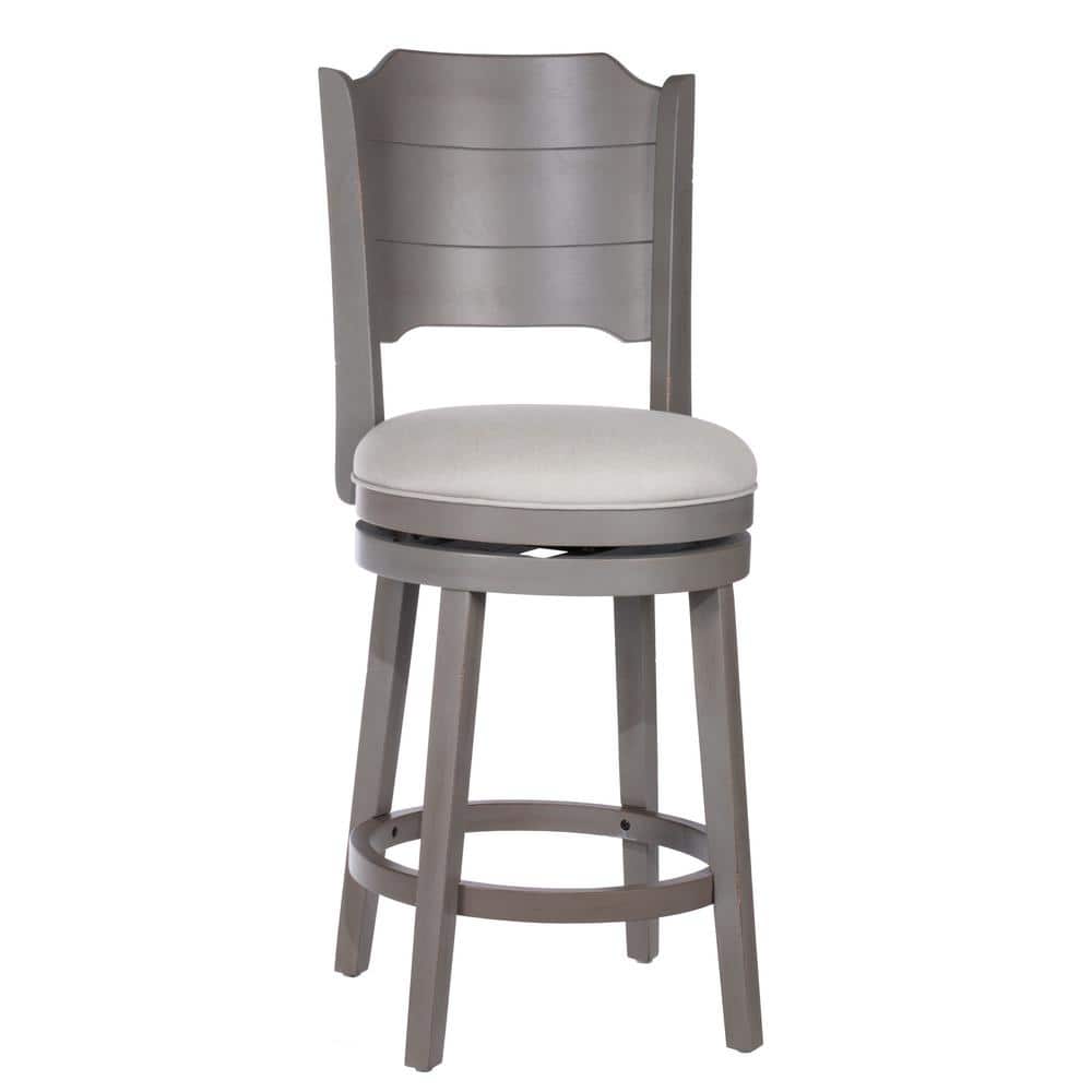 Clarion Distressed Gray Wood Swivel Counter Height Stool