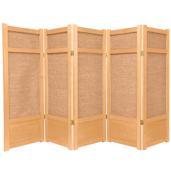 Oriental Furniture 4 ft. Natural 5-Panel Room Divider