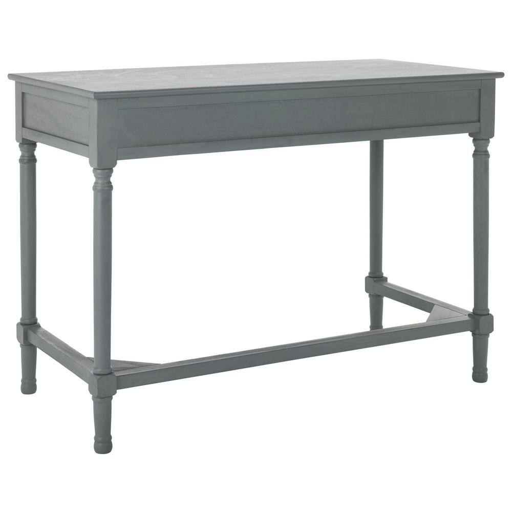 Distressed Grey Wood Writing Desk with Drawers