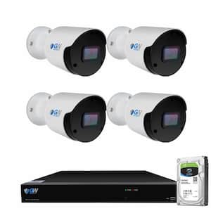 8-Channel 8MP 4K NVR 1TB Security Camera System with 4 Wired IP POE Cameras Bullet Fixed Lens, Artificial Intelligence
