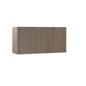 Designer Series Edgeley Assembled 36x18x12 in. Wall Lift Up Door Kitchen Cabinet in Driftwood