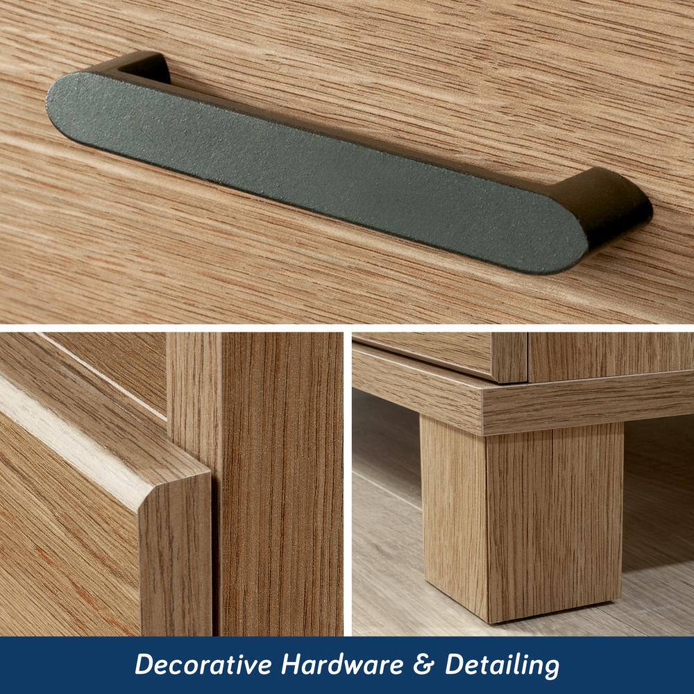 Timber Oak 1-Drawer Nightstand with Open Shelf