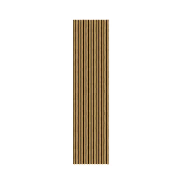 95.27 in. x 23.6 in. Half-Circle Acoustic Wood Veneer Vinyl Wall Siding in Danish Teak Color (Set of 1 Piece)