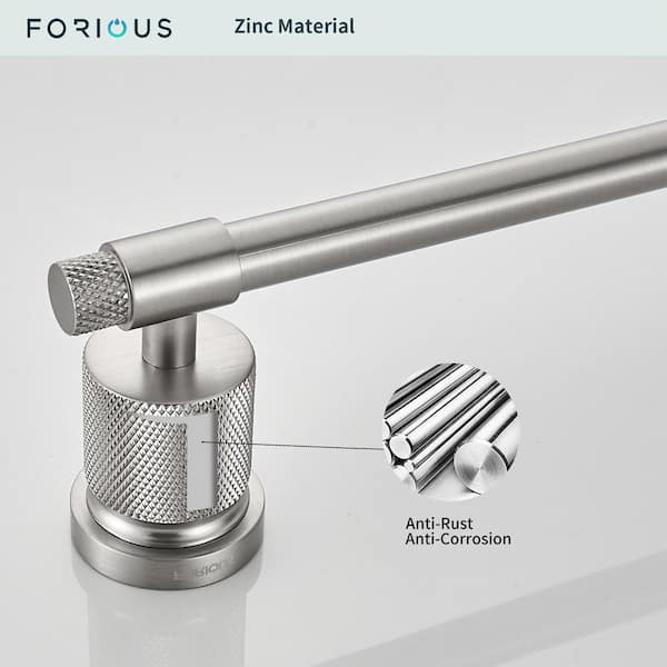 FORIOUS Bathroom Accessories Set 4-pack Towel Bar, Toilet Paper