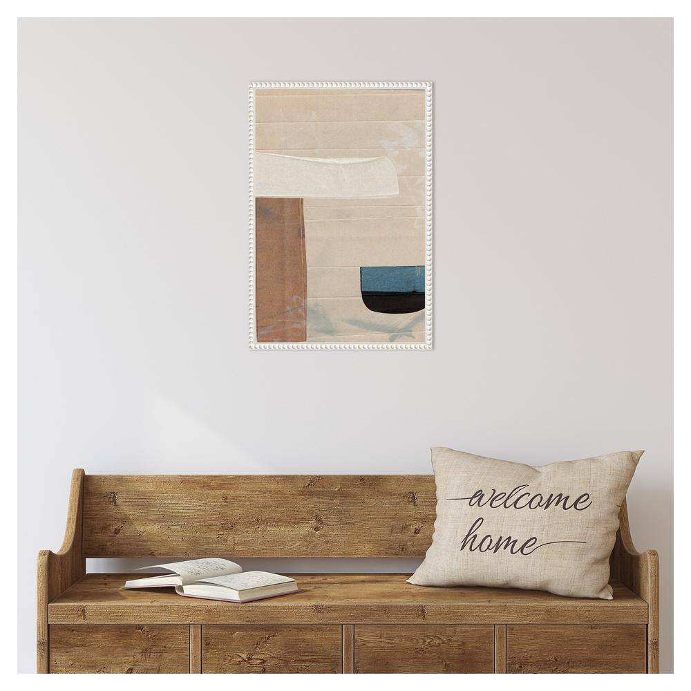 16"x23" Sauna Serenity Abstract Canvas Art with White Beaded Frame