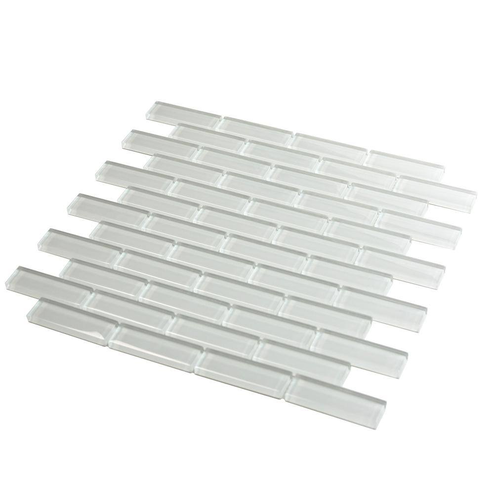 Apollo 11.9" White Glossy Glass Mosaic Tile for Walls and Floors