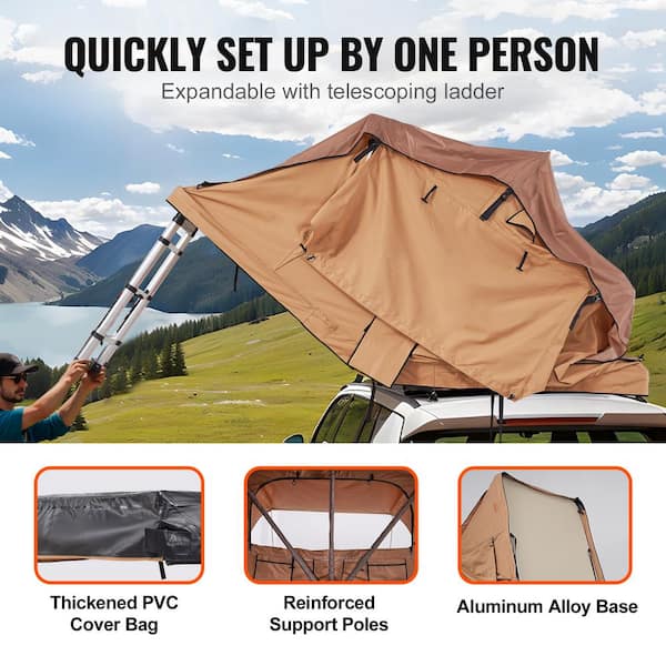 VEVOR Rooftop Tent Hard Shell, Naturnest Rooftop Tent