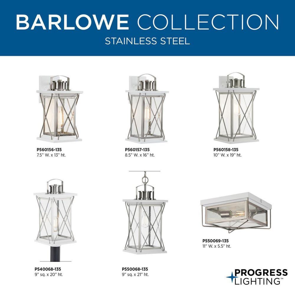 Barlowe Stainless Steel 2-Light Farmhouse Flush Mount Ceiling Light